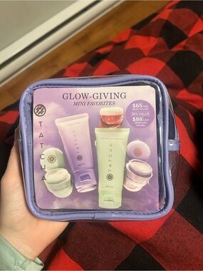 Tatcha Mini Skincare Set in Lavender and Mint Travel Pouch